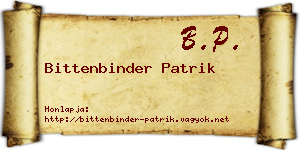 Bittenbinder Patrik névjegykártya